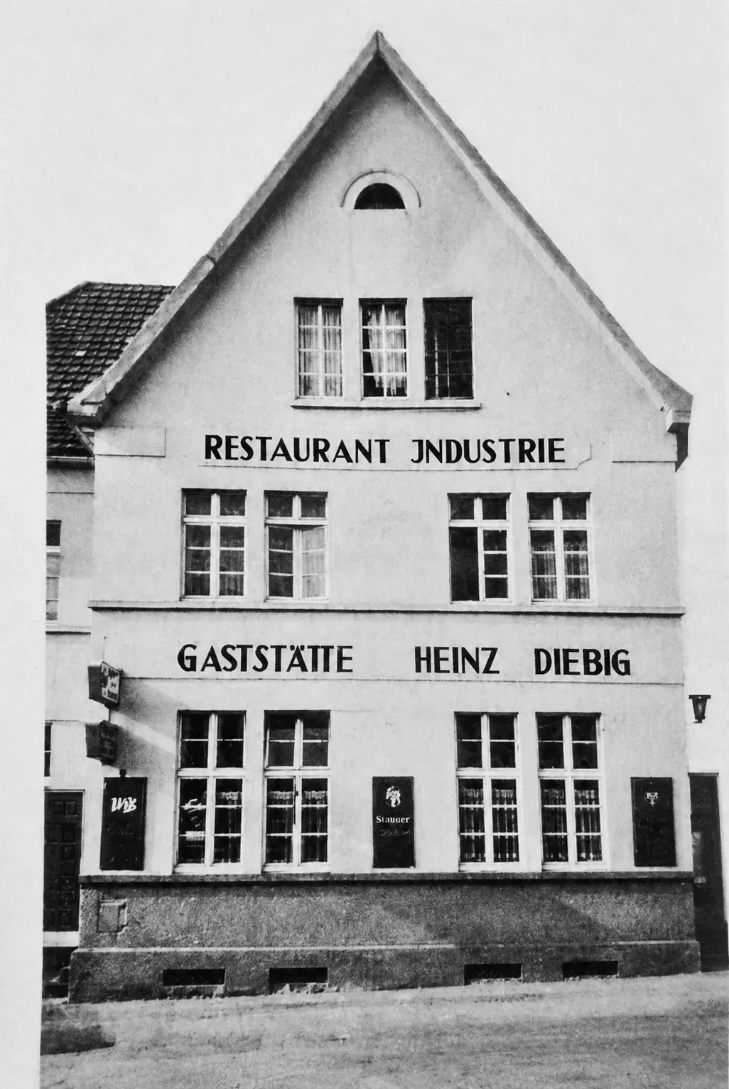 Historische Außenansicht der Gaststätte Heinz Diebig