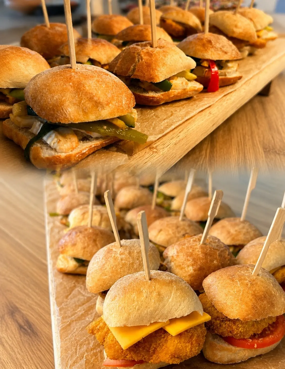 Frisch angerichtete Mini-Burger